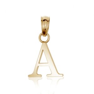 Gold Letter A Initial Pendant